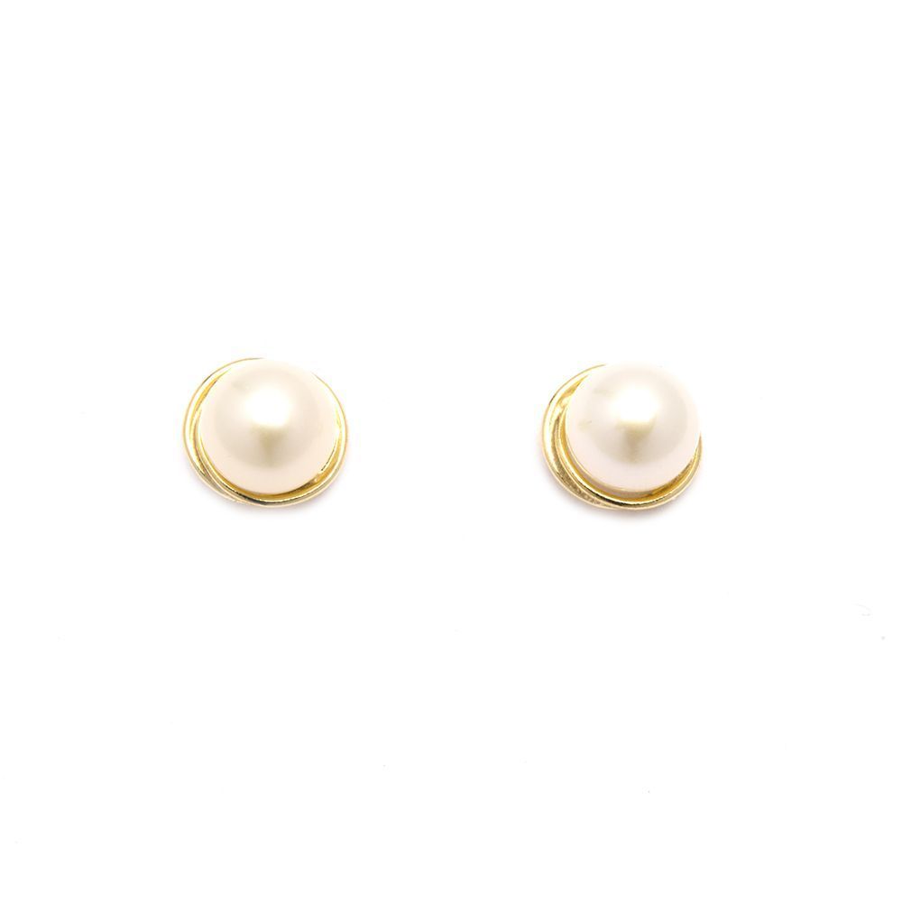 Brinco Rococ� de P�rola com 5mm em Ouro 18 Kilates - 20854